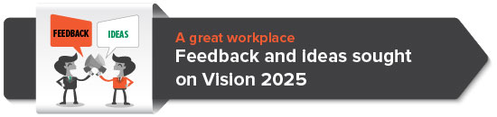 A great workplace: Feedback and ideas sought on Vision 2025