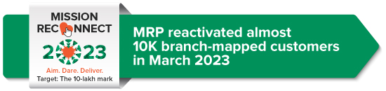 MRP reactivated almost 10K branch-mapped customers in March 2023
