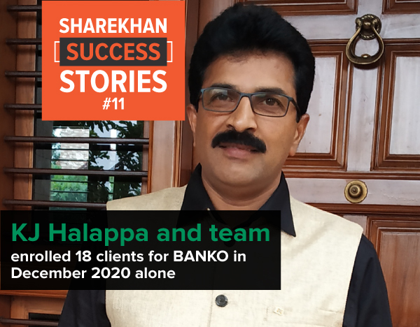 KJ Halappa and team enrolled 17 clients for BANKO in December 2020 alone 