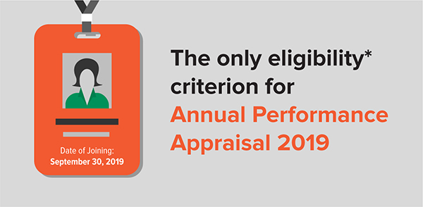 The only eligibility criterion for Annual Performance Appraisal 2019