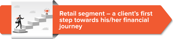 Retail segment – a client’s first step towards his/her financial journey 