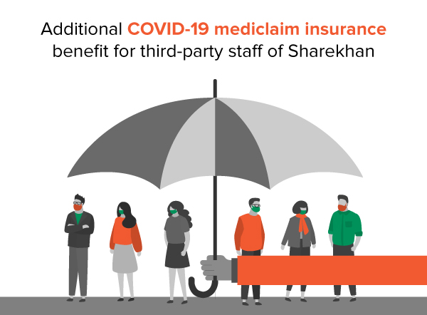 Additional COVID-19 mediclaim insurance benefit for third-party staff of Sharekhan