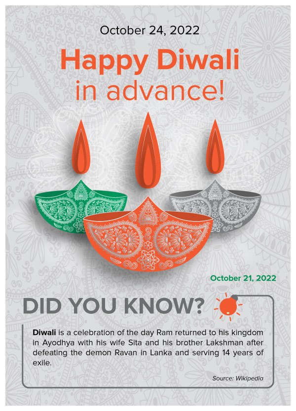 October 24, 2022 Happy Diwali in advance