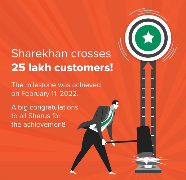 Sharekhan crosses 25 lakh customers!