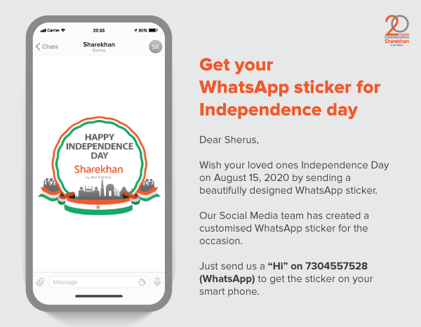 Get your WhatsApp sticker for Independance Day